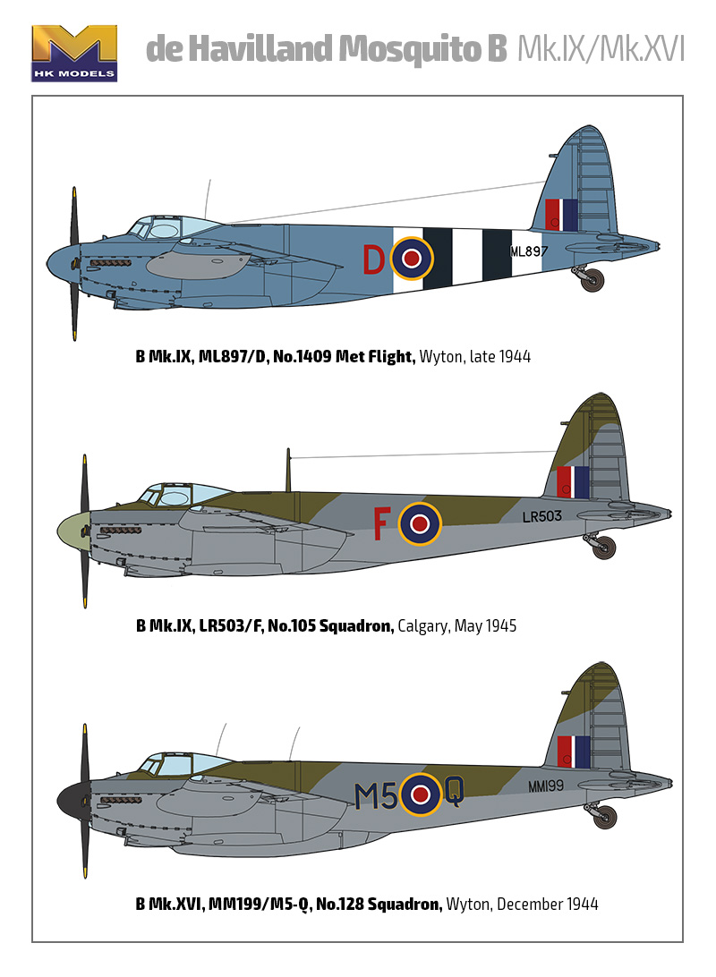 1/32 DK Decals 32017; de Havilland Mosquito PR.MkIX/XVI of Czechoslovak airmen